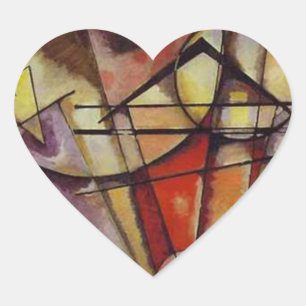 Adesivo Coração Círculos de Abstrato Kandinsky