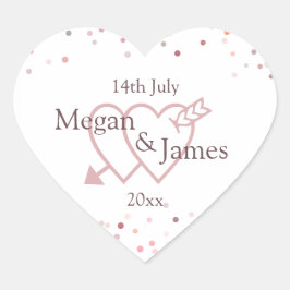 Adesivo Coração Círculos de Confetti Rosa