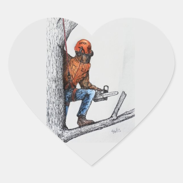 Adesivo Coração Cirurgião Árvore Arborista (Frente)