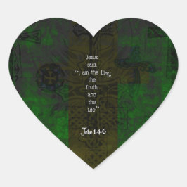 Adesivo Coração Citação de caminho inspiracional Versa de Bíblia d