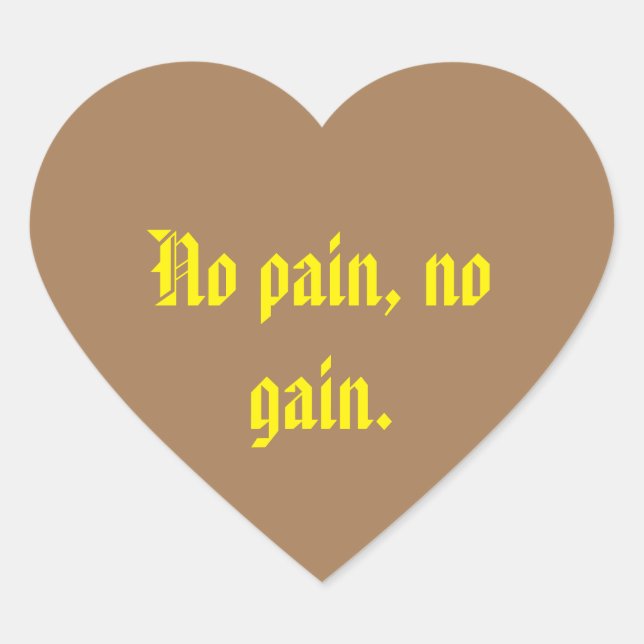 Adesivo Coração Citações de Motivação GYM E Castanho Claro (Frente)