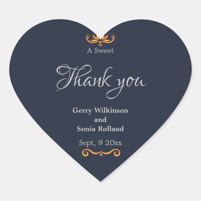 Adesivo Coração Classic Floral Elegance Wedding (Frente)