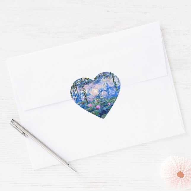 Adesivo Coração Claude Monet - Water Lilies, 1919, (Envelope)