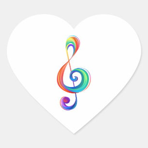 Adesivo Coração Clef (trecho de arco-íris)