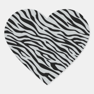 Adesivo Coração Clique mágico das listras da zebra para