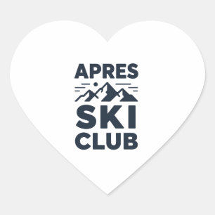 Adesivo Coração Clube Apres Ski Logotipo da Montanha - Inverno Mas