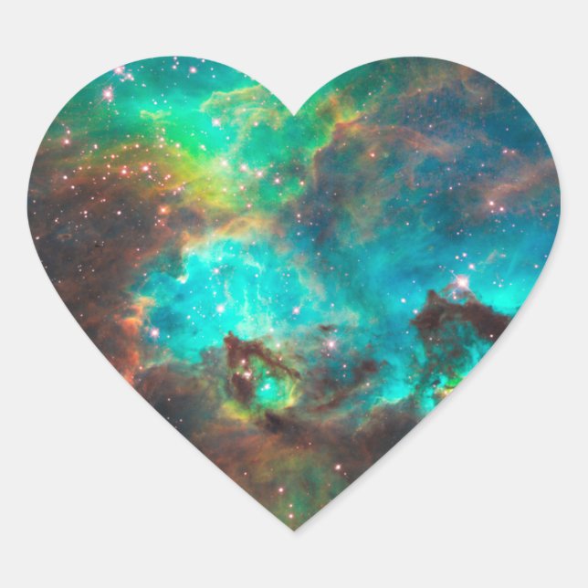 Adesivo Coração Cluster com estrelas NGC 2074 (Frente)