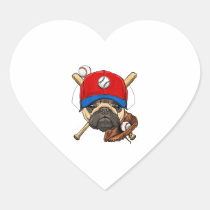 Adesivo Coração Coach Pug Dog Lover Pug Mãe