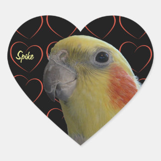 Adesivo Coração Cockatiel e Corações