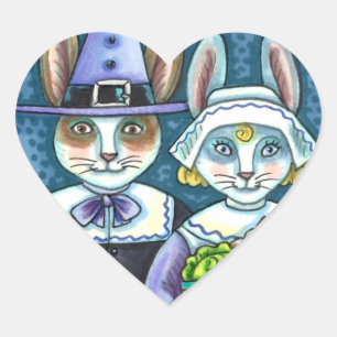 ADESIVO CORAÇÃO COELHOS DE PILGRIM, OBRIGADO A COLHEITA DE HARE, B