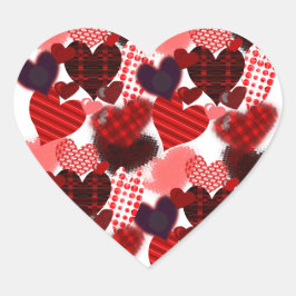 Adesivo Coração Colagem de Coração Texturizada