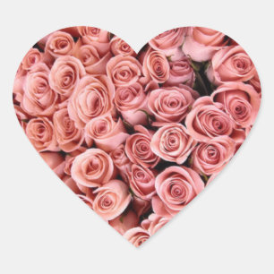 Adesivo Coração Colas de Coração de Rosas Rosa