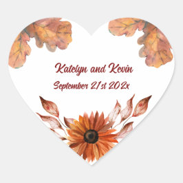 Adesivo Coração Coleção de Casamentos Rustic & Cozy Autumn