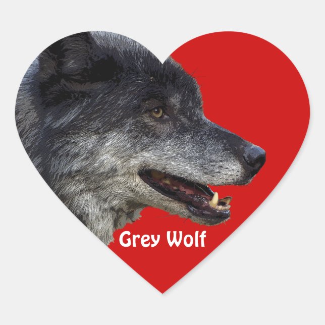 Adesivo Coração Coleção de cinzas WOLF Wildlife Heart Sticker (Frente)