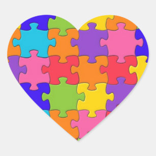 Adesivo Coração Coleção de quebra-cabeças