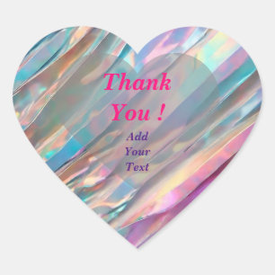 Adesivo Coração Coleção Glitter Opal Holográfica da Moda