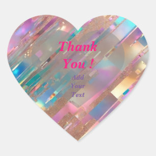 Adesivo Coração Coleção Holográfica Opala Brilho Moderno