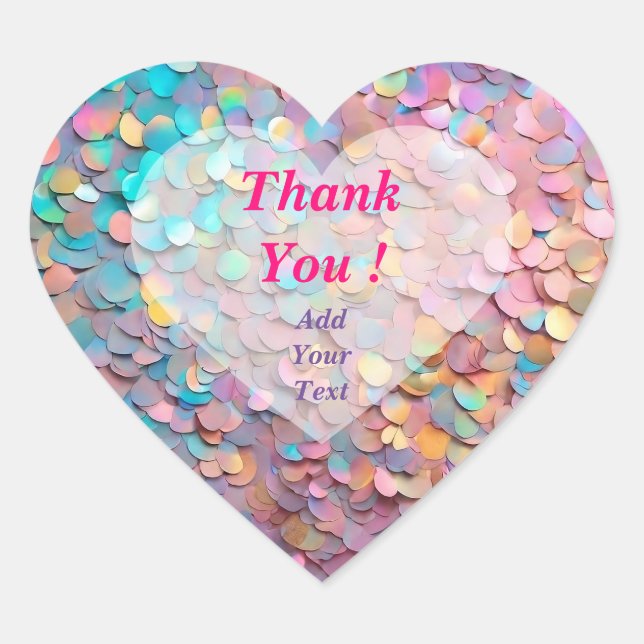 Adesivo Coração Coleção Moderna Opala Brilhante Holográfica (Frente)