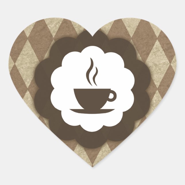 Adesivo Coração colheita de café (Frente)