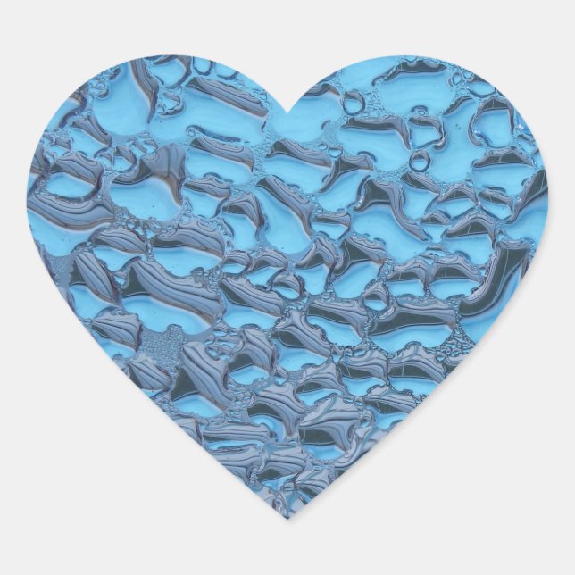 Adesivo Coração Colírio suave em vidro azul (Frente)