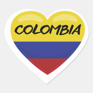 Adesivo Coração Colombiano Flag Heart Sticker