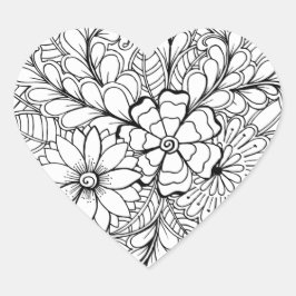 Adesivo Coração Color Me Floral Group Dodle