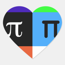 Adesivo Coração colorblock feliz pi dia