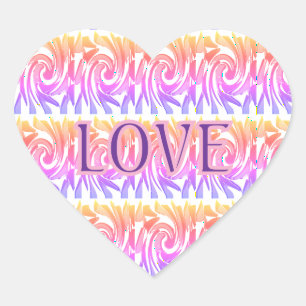 Adesivo Coração Colorida Design Heart Stickers