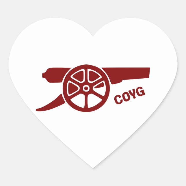 Adesivo Coração Come On You Gunners COYG (Frente)
