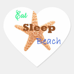 Adesivo Coração Come Sleep Beach - Heart Sticker