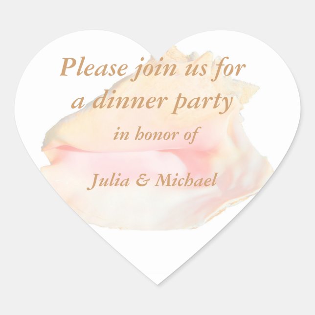 Adesivo Coração Conch Seashell Heart Shape (Frente)