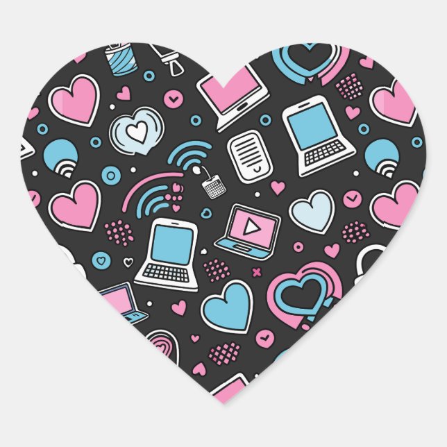 Adesivo Coração Conexão de amor técnico (Frente)
