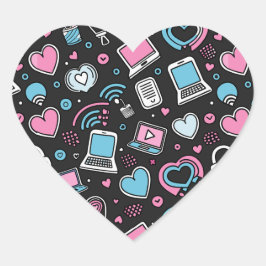 Adesivo Coração Conexão de amor técnico