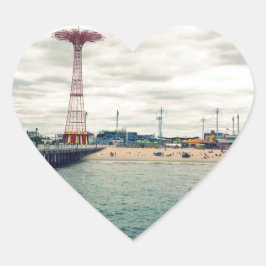 Adesivo Coração Coney Island Beach Panorama