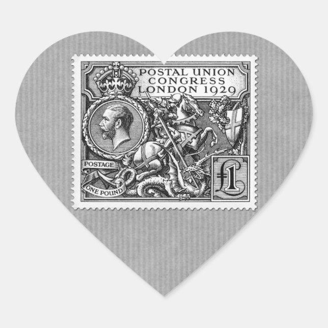 Adesivo Coração Congresso da União Postal 1929 - Carimbo (Frente)