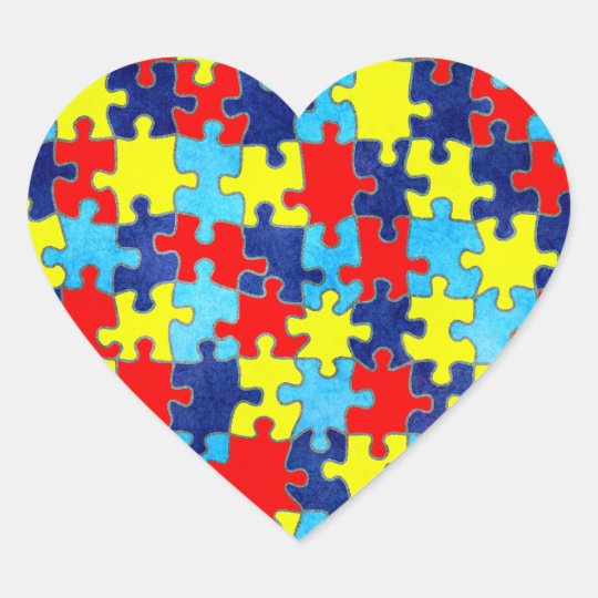 Adesivo Coração Consciência-Quebra-cabeça do autismo por Shirley |  Zazzle.com.br
