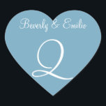 Adesivo Coração Convidados para Iniciais Personalizados Azul do Mo<br><div class="desc">Monogramas personalizáveis de casamento Convidam selos - Especialistas em casamento geralmente solicitam: qual é a taxa de monograma de selos? Estes pequenos, elegantes e espantosos Monogramas personalizáveis de casamento Monogramas Invitation Envelope Seals são perfeitos para convites para monogramas de casamento, além de material adicional para estoque de convite para casamento....</div>