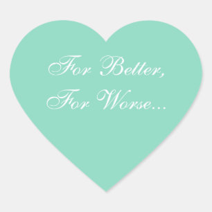 Adesivo Coração Convite Casado Pearl Aqua