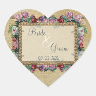 Adesivo Coração Convite de casamento elegante formal clássico do
