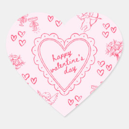 Adesivo Coração Convite Galentine’s Day Feminino para Amigas