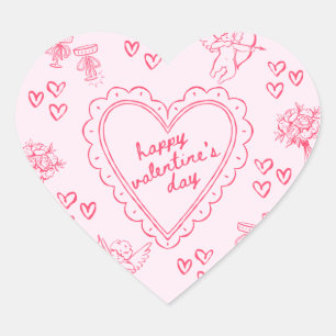 Adesivo Coração Convite Galentine’s Day Feminino para Amigas