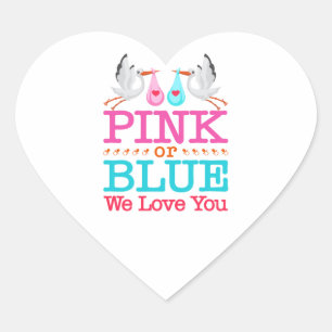 Adesivo Coração Cor-de-rosa ou azul Nós te amamos.