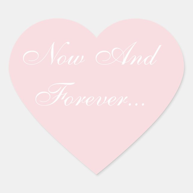 Adesivo Coração Cor-de-rosa pálido do convite de casamento (Frente)