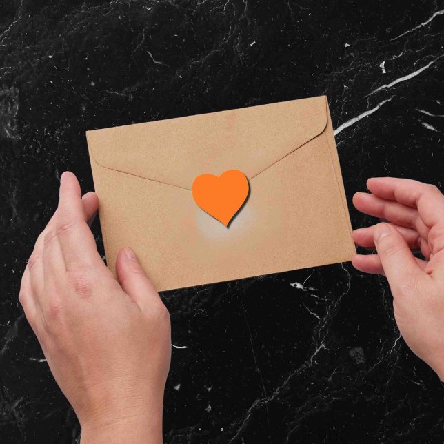 Adesivo Coração cor sólida neon-laranja (Criador carregado)