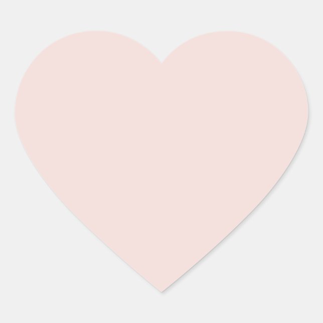 Adesivo Coração Cor sólida rosa rubor em branco (Frente)