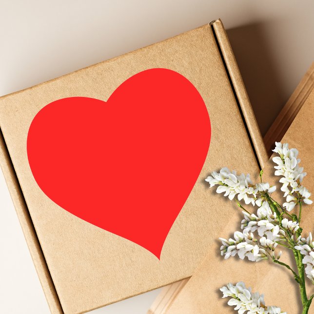 Adesivo Coração Cor Sólido Vermelha | Clássico | Elegante | Evoluç (Criador carregado)