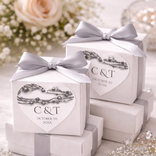Adesivo Coração Coração Agradecimento Casamento Favor Pérola Elega