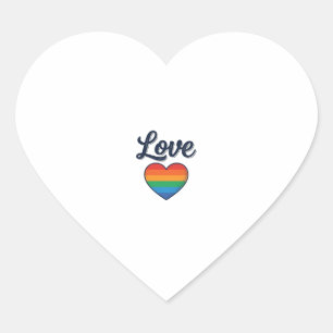 Adesivo Coração Coração Arco-íris de Amor Orgulho Camisa Desenho V