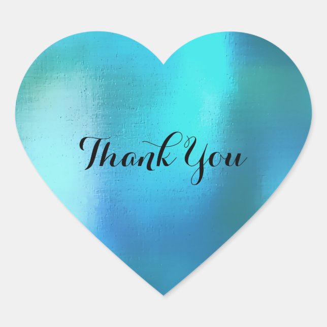 Adesivo Coração Coração Azul Personalizado da Tiffany Ocean Beach (Frente)