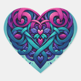 Adesivo Coração Coração celta ciano